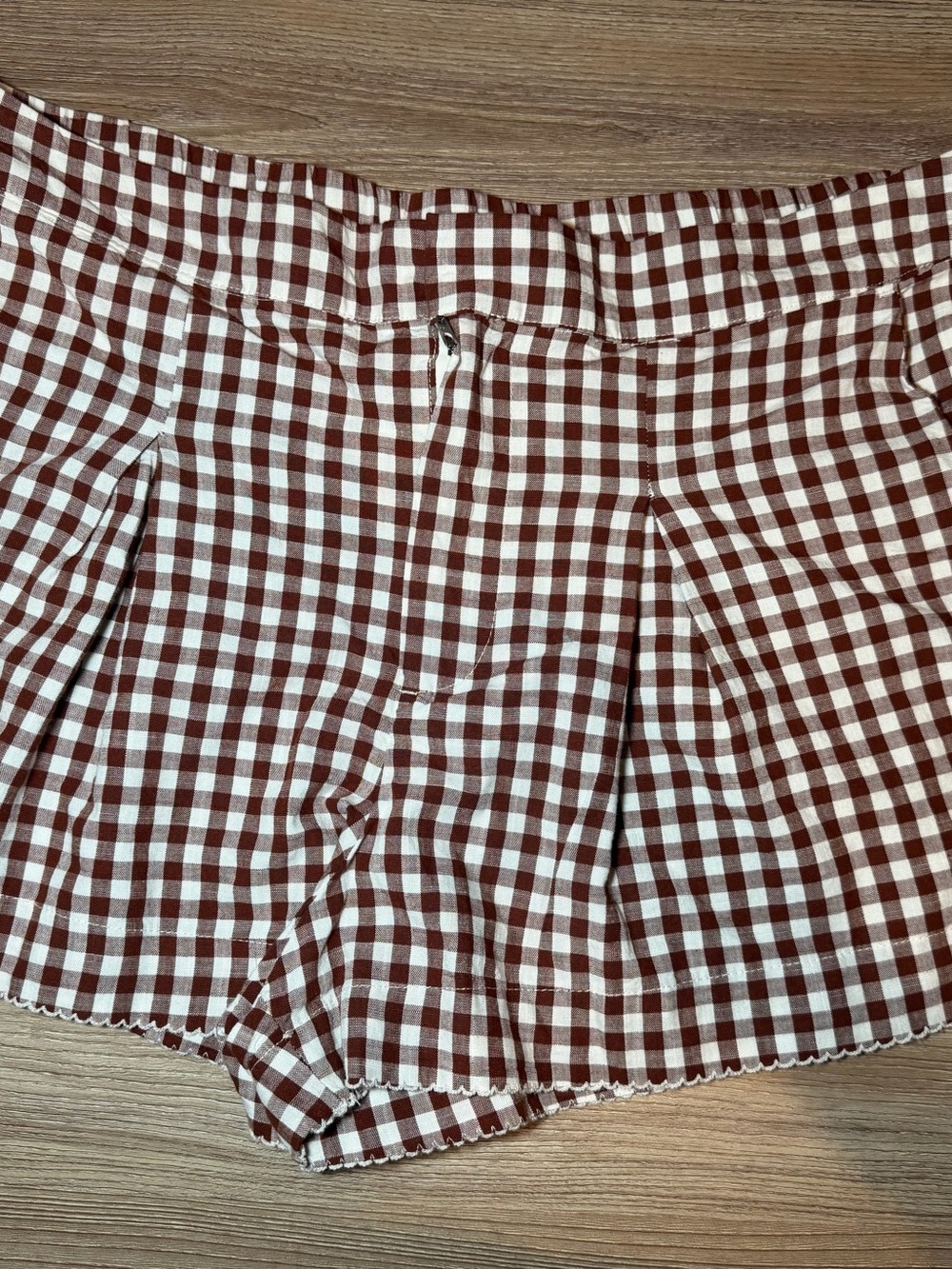 a new day Brown and White Gingham High Waist Shorts
